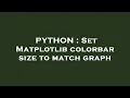 PYTHON Set Matplotlib colorbar size to match graph