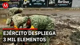 Ejército despliega 3 mil elementos por inundaciones en Baja California