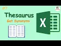 Using Thesaurus in MS Excel