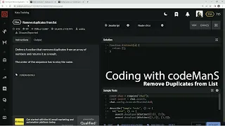 Codewars 8 kyu Remove Duplicates from List Javascript