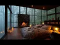 No Ads, Rain Sounds For Sleeping – Gentle Rain on Window & Glowing Fire for Deep Sleep | Asmr