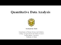 Introduction to Quantitative Data Analysis