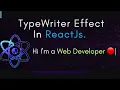 TypeWriter Effect in react js Typewriting animation react hook simple typewriting react