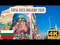 Beautiful sunny day in Sofia Bulgaria 2023 walking tour 4K U