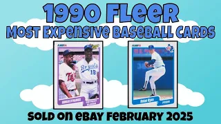 1990 Fleer Most Expensive eBay Sales Baseball Cards - February 2025
