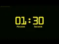 1 Minute and 30 Seconds Countdown Timer with Alarm Time Markers Chapters - Retro Digital Yellow