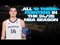 Zach Edey - All 18 Three-Pointers in The NBA Season