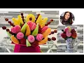 DIY HOW TO MAKE EDIBLE BOUQUET ARRANGEMENT FOR MOTHER S DAY FRUIT ARRANGEMENT STEP BY STEP