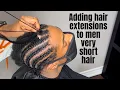 Cornrows on short hair with hair extension for Men Parting Tutorial