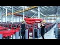 Full manufacturing footage of industrial air compressors