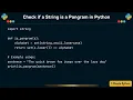 How to check if a string is a Pangram in Python