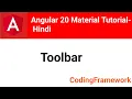 Angular 20 Material Tutorial Day 10 Toolbar Explained Hindi