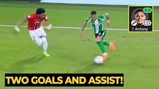 سجل أنتوني لاعب مانشستر يونايتد السابق هدفين وصنع آخر ليقود ريال بيتيس إلى فوز كبير الليلة الماضية 