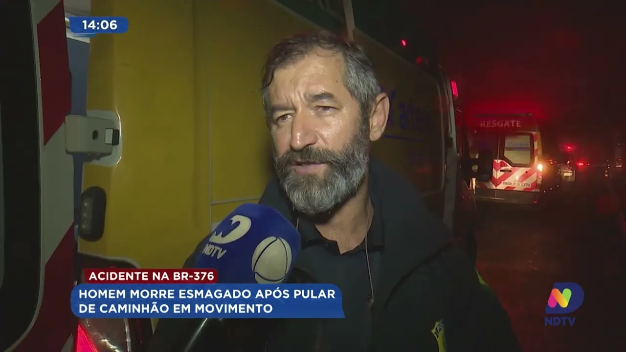 Homem morre esmagado após pular de caminhão em movimento na BR-376