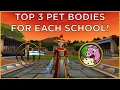 Wizard101 Top THREE Pet Bodies for EACH SCHOOL