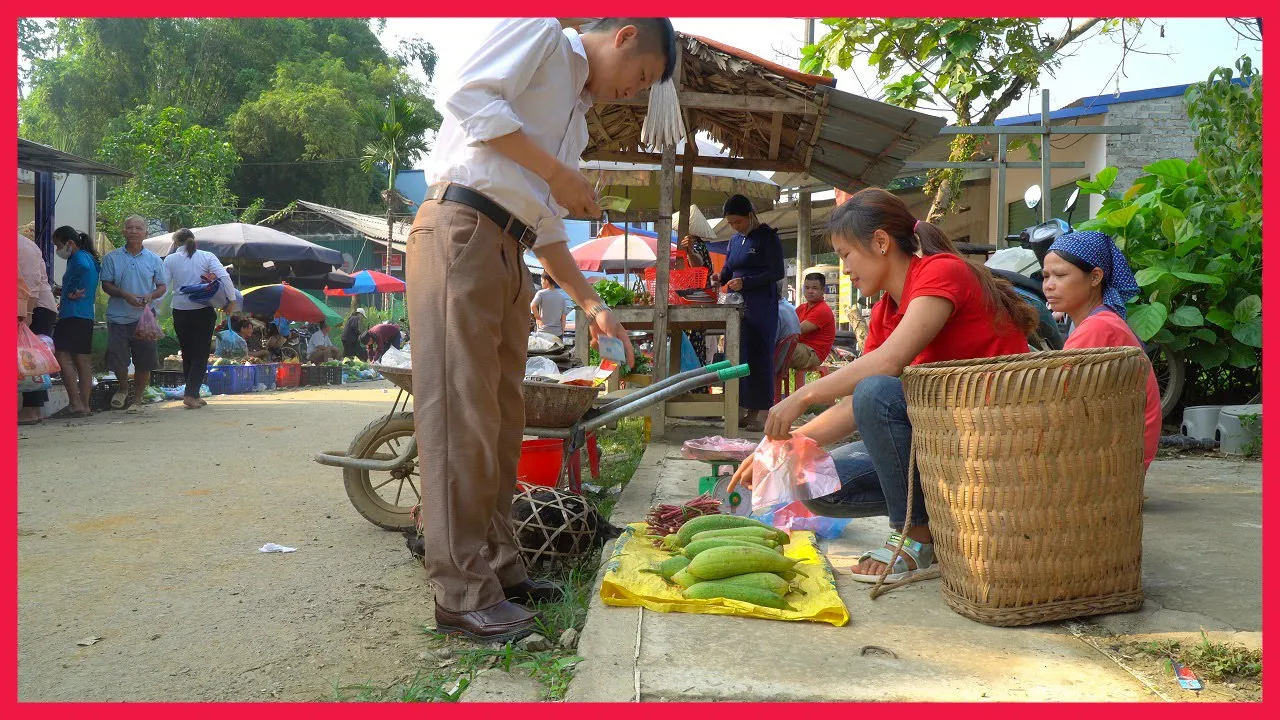 Go to the market to sell duck, sponge gourd, take care of two pigs. Building farm, free Life (ep104)