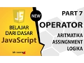 Tutorial Dasar JavaScript Part 7 - Operator-operator JavaScript