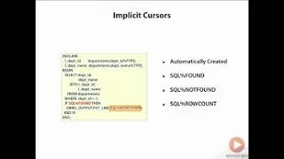 Implicit Cursors in PL SQL