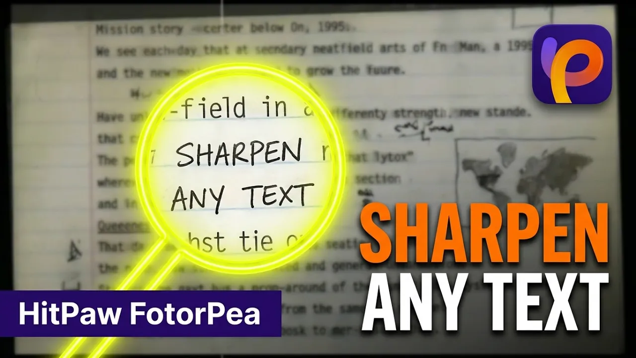 HitPaw — HitPaw FotorPea — AI Image Text Sharpener (YouTube video ad)