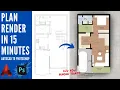 Easy Plan Rendering in Photoshop Tutorial 15 minutes