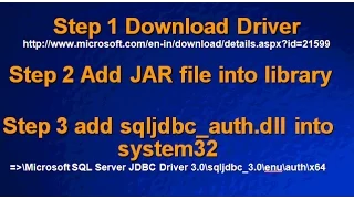 Connection of Java and sql server setup