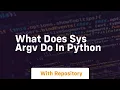 what does sys argv do in python
