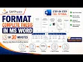 How to format a complete thesis in MS Word