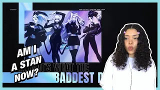 Download K/DA 'THE BADDEST' Lyric Video \u0026 Dance Choreography Video | REACTION!! MP3