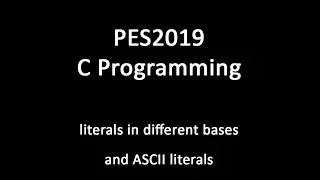 C Programming - Literals in different bases and ASCII literals