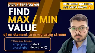 Java 8 Stream Interview Question Find Min Max in List Easy Trick