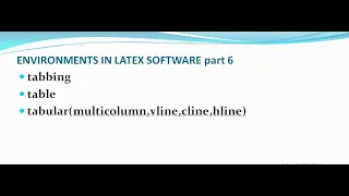 Environments in latex tabbing table tabular latex part 6