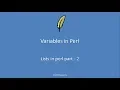 perl lec4 lists in perl Part - 2 sort join split lists explained