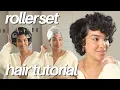 Rollerset Hair Tutorial On Short Natural Hair BEGINNER FRIENDLY Rollerwrap Tutorial