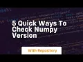 5 quick ways to check numpy version