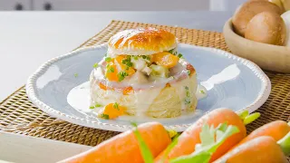VOL-AU-VENT de POLLO 🐔 RIQUÍSIMA RECETA FRANCESA con HOJALDRE