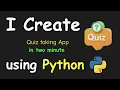 I CREATE QUIZ TAKING APP IN 2 MIN USING PYTHON LEARN PYTHON BY BUILDING SIMPLE PROJECTS