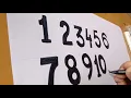 how to write calligraphy numbers 1-10 Bold number double