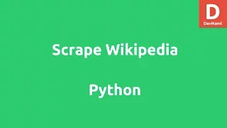 Scrape and Parse Wikipedia using Python