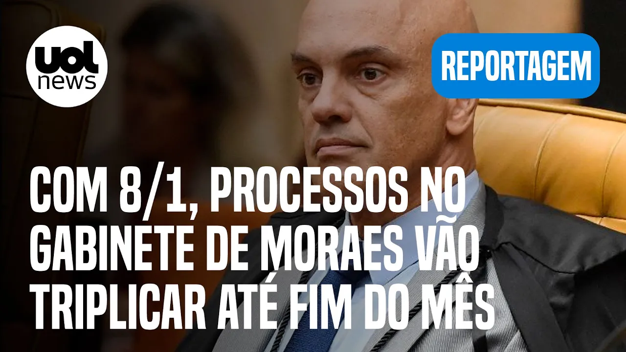 Alexandre de Moraes: Com 8/1, processos no gabinete do ministro do STF vão triplicar até fim do mês