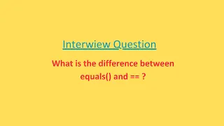 Difference between Operator and equals Method equals