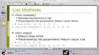 Python for Engineers Lists 1 Screencast