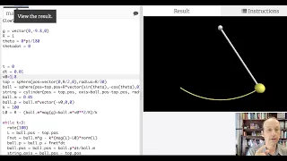 How to create a 3D model of a swinging pendulum using python