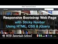 Responsive Bootstrap Web Page with Sticky Navbar Using HTML CSS jQuery Web Tutorials School