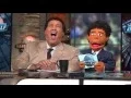 March Madness halftime on TV with puppets
