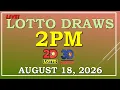 LOTTO RESULT 2PM DRAW AUGUST 18 2026 LottoResultTV15K