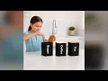 Retro Set of 3 Stainless Steel Tea Coffee Sugar Jar Canisters