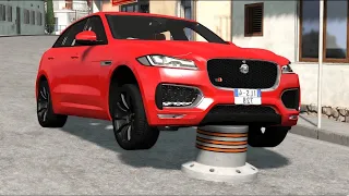 Flatbed Truck Mcqueen | Transportation with Truck - Pothole vs Car # - BeamNG.Drive