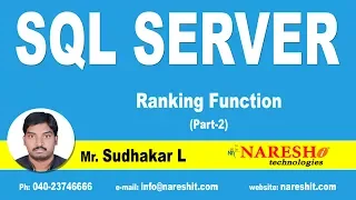 Ranking Function Part 2 MSSQL Training Mr Sudhakar L