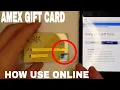 How To Use American Express Amex Gift Card Online