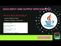 Getting User Input in Java using Scanner class Input Output in Java hindi Milton Coding
